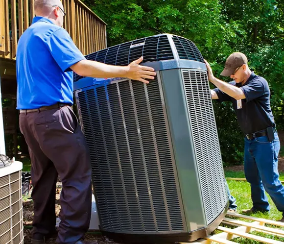 HVAC technicians specializing in energy-efficient heating and cooling system repairs and maintenance.